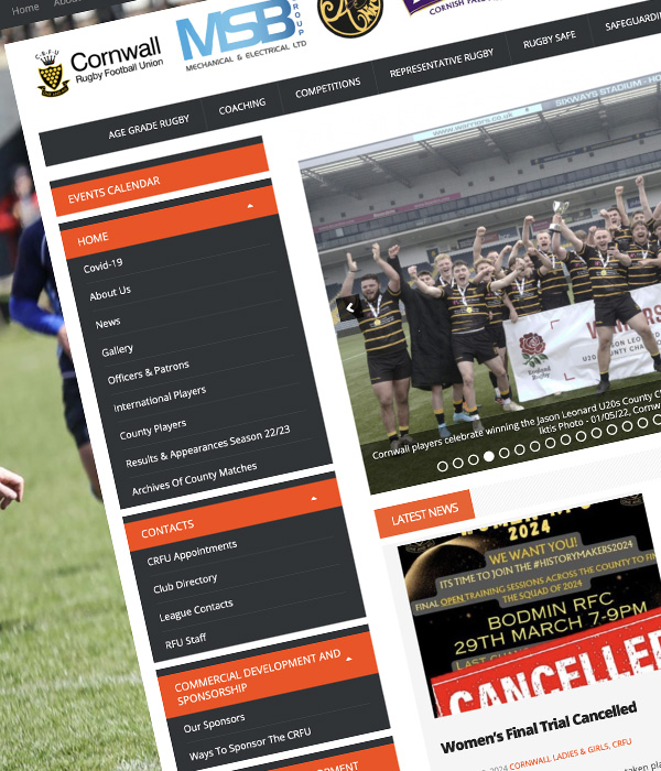cornwall rugby football website